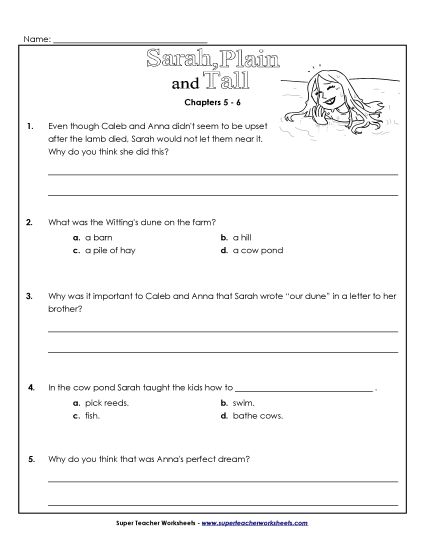Chapters 5-6 - Questions for Chapters 5-6 (Printable PDF Worksheet)