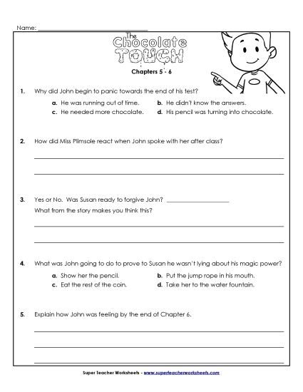 Chapters 5-6 - Questions for Chapters 5 & 6 (Printable PDF Worksheet)