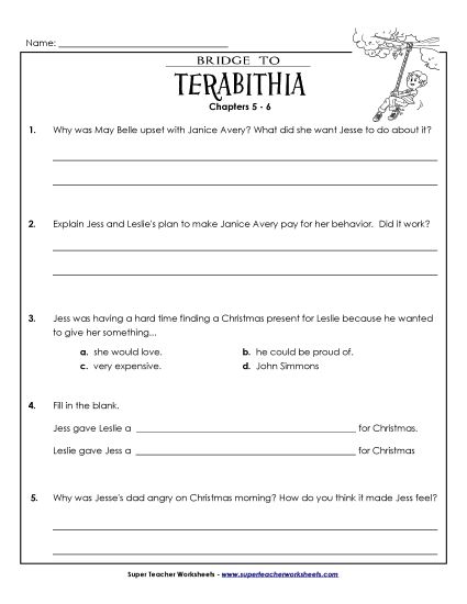 Chapters 5-6 - Questions for Chapters 5 and 6 (Printable PDF Worksheet)