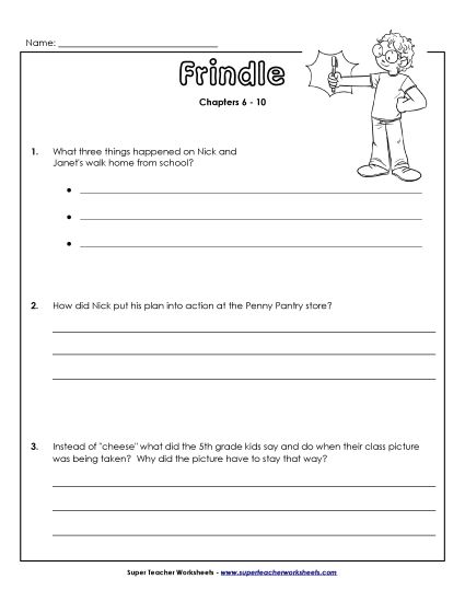 Chapters 6 - 10 - Questions for Chapters 6-10 (Printable PDF Worksheet)