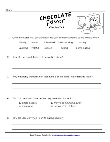 Chapters 7-8 - Questions for Chapters 7-8 (Printable PDF Worksheet)