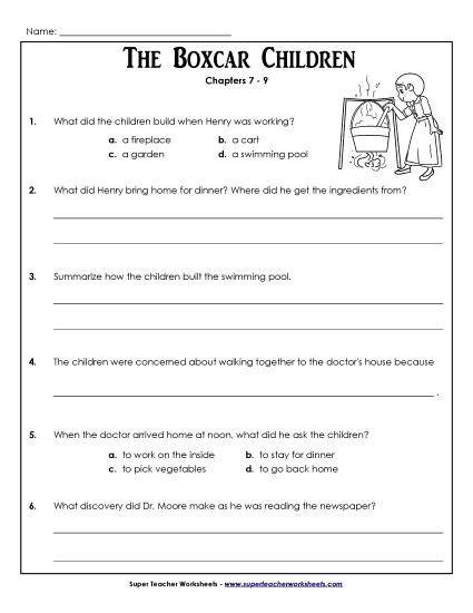 Chapters 7-9 - Questions for Chapters 7-9 (Printable PDF Worksheet)