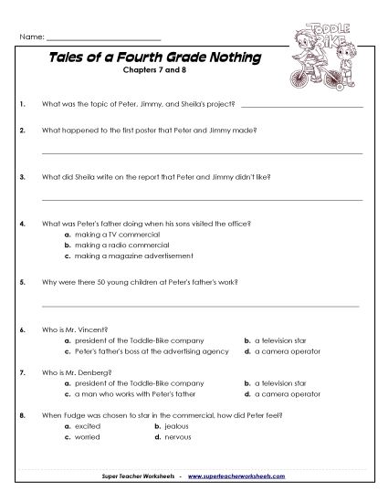 Chapters 7 & 8 - Questions for Chapters 7 & 8 (Printable PDF Worksheet)
