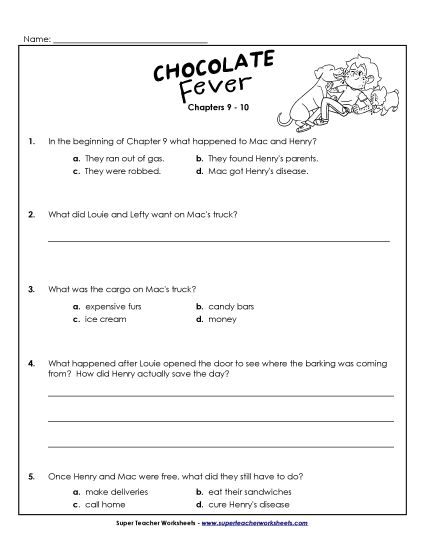 Chapters 9-10 - Questions for Chapters 9-10 (Printable PDF Worksheet)