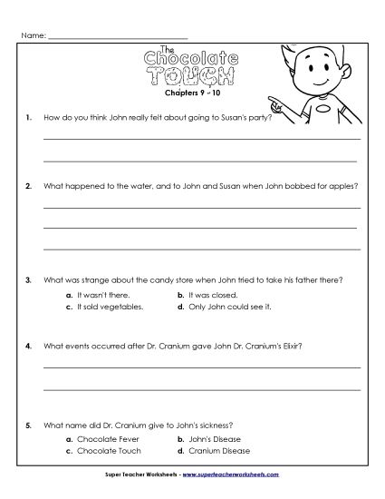 Chapters 9-10 - Questions for Chapters 9 & 10 (Printable PDF Worksheet)
