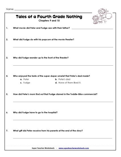 Chapters 9 & 10 - Questions for Chapters 9 & 10 (Printable PDF Worksheet)