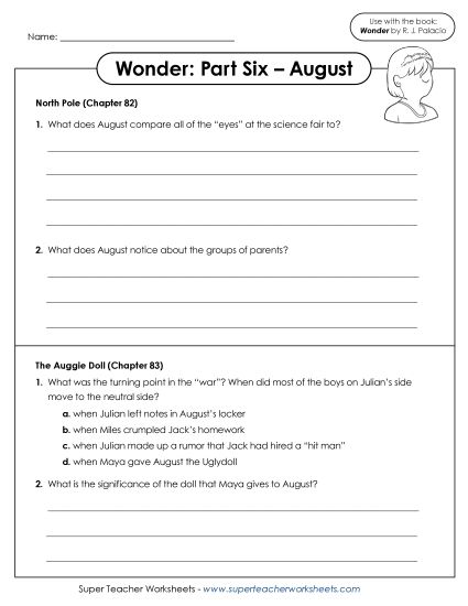 Part 6 - August - Questions for Part 6  (Printable PDF Worksheet)