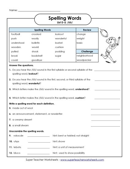Worksheets - Questions Worksheet (D-5) (Printable PDF Worksheet)