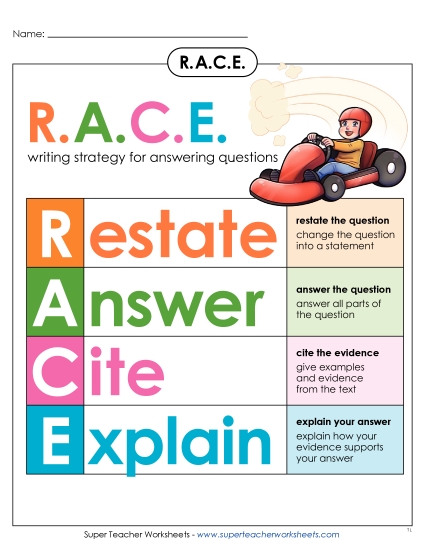 Anchor Chart - R.A.C.E. Anchor Chart (Printable PDF Worksheet)