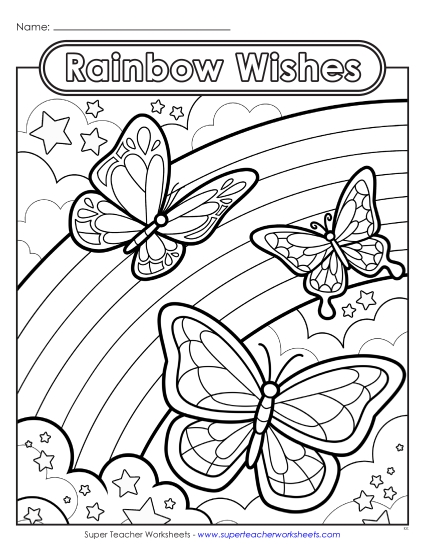 Intermediate Pictures - Rainbow Wishes (Printable PDF Worksheet)