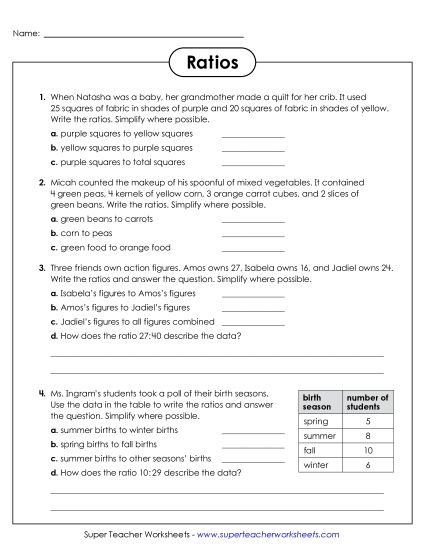 Advanced Ratio Worksheets - Ratio Word Problems (Advanced) (Printable PDF Worksheet)