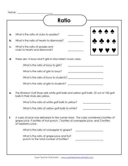 Intermediate Ratio Worksheets - Ratio Word Problems (Printable PDF Worksheet)
