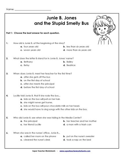 Whole Book - Reading Comprehension Questions (Printable PDF Worksheet)