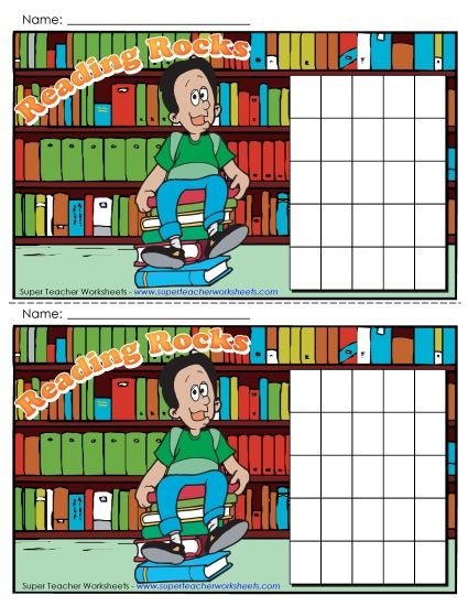 Reading Charts - Reading Rocks Chart (Boy) (Printable PDF Worksheet)
