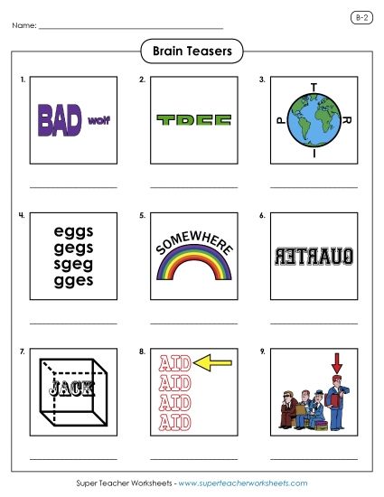 Rebus Puzzles - Rebus Puzzle Activity B-2 (Printable PDF Worksheet)