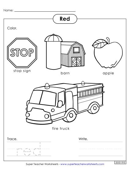 Red - Red Things (Printable PDF Worksheet)