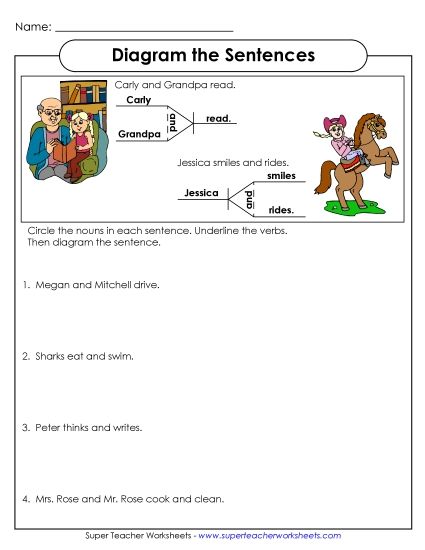 Basic - Review: Double Subjects & Predicates (Printable PDF Worksheet)
