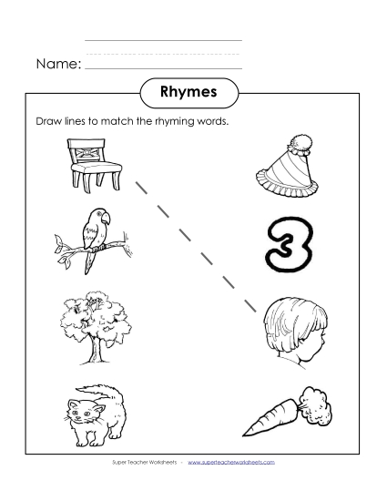 Rhyming Match (Basic) - Rhyming Match 2 (Printable PDF Worksheet)