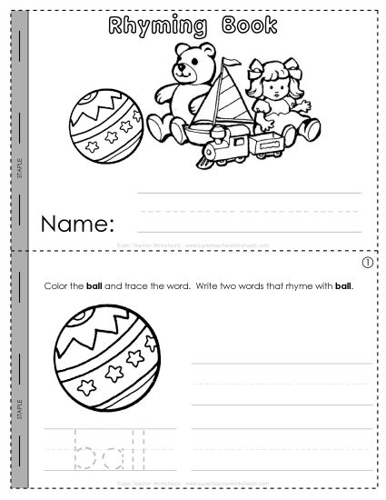Rhyming Mini-Books (Basic) - Rhyming Mini-Book: 1 (Printable PDF Worksheet)