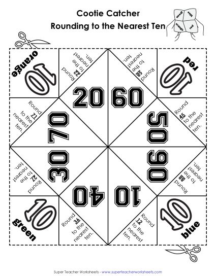 More Math - Rounding (Nearest 10) (Printable PDF Worksheet)