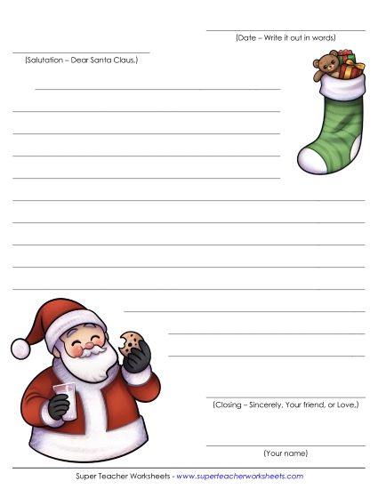 Writing - Santa Letter Activity (Printable PDF Worksheet)