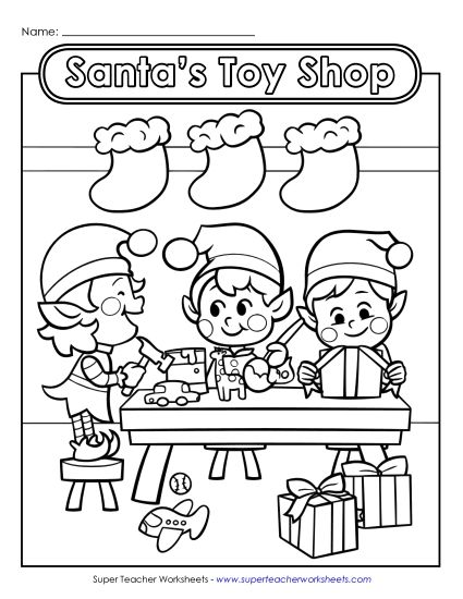 Advanced Pictures (For Older Kids) - Santa's Toy Shop (Printable PDF Worksheet)