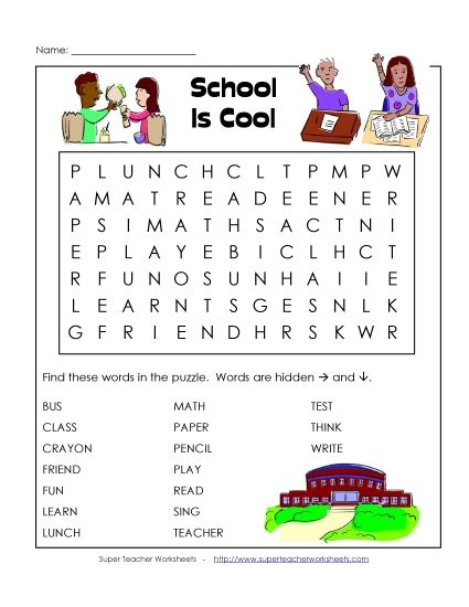 Basic (Grades K-3) - School (Printable PDF Worksheet)