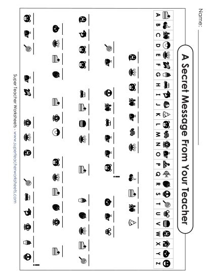 Back-to-School Puzzles - Secret Code Puzzle (Printable PDF Worksheet)