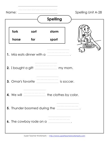 Worksheets - Sentence Completion (A-28)  (Printable PDF Worksheet)