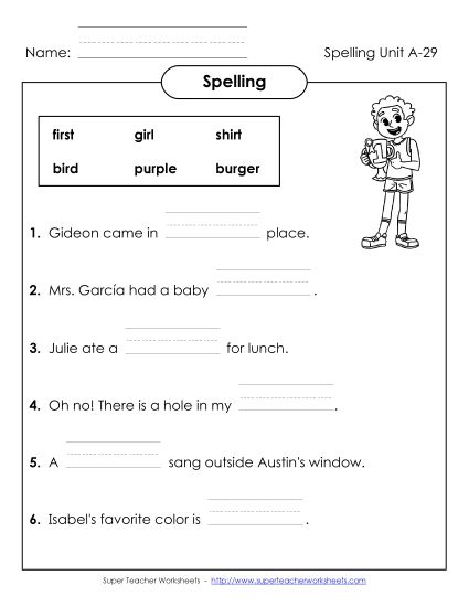Worksheets - Sentence Completion (A-29)  (Printable PDF Worksheet)