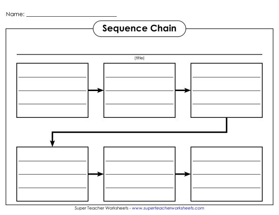 Sequencing - Sequence Chain (With Lines) (Printable PDF Worksheet)
