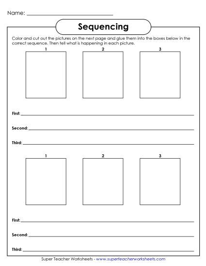 Basic (Pictures) - Sequence: Pictures & Sentences (Printable PDF Worksheet)
