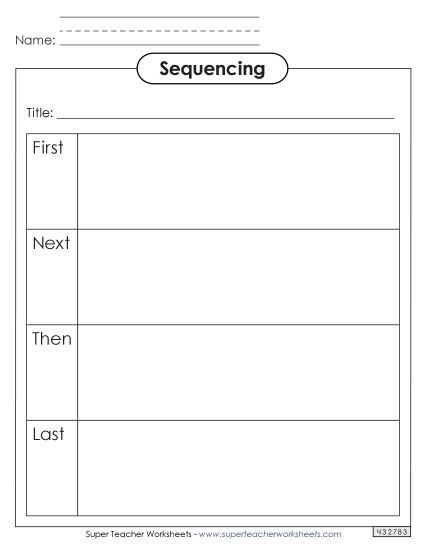 Graphic Organizers - Sequencing Boxes (No Lines) First, Next, Then, and Last (Printable PDF Worksheet)