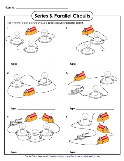 Current Electricity - Series and Parallel Circuits 2 (Printable PDF Worksheet)