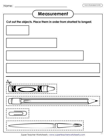 Longer and Shorter - Shortest to Longest (Printable PDF Worksheet)