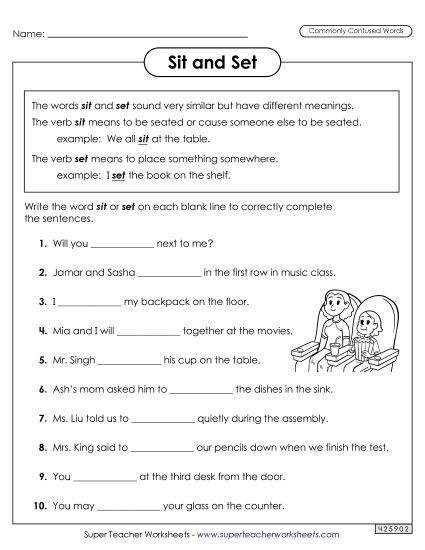 Sit and Set (Printable PDF Worksheet)