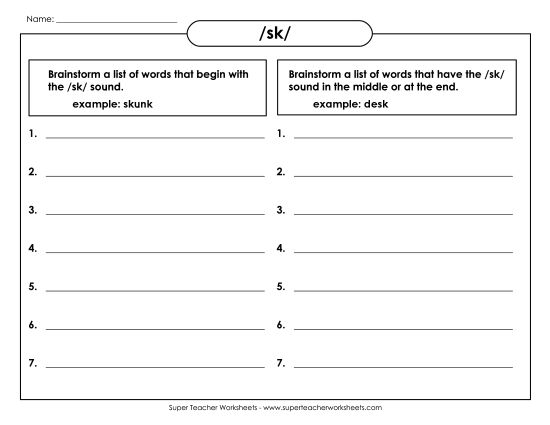 Worksheets - SK Brainstorm (Intermediate) (Printable PDF Worksheet)