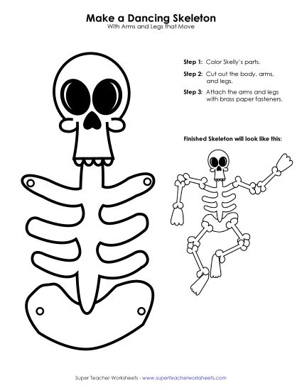 Cut-Out Characters - Skeleton Cut-Out (Printable PDF Worksheet)