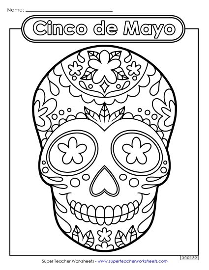 Coloring Pages - Skull Coloring Page (Printable PDF Worksheet)