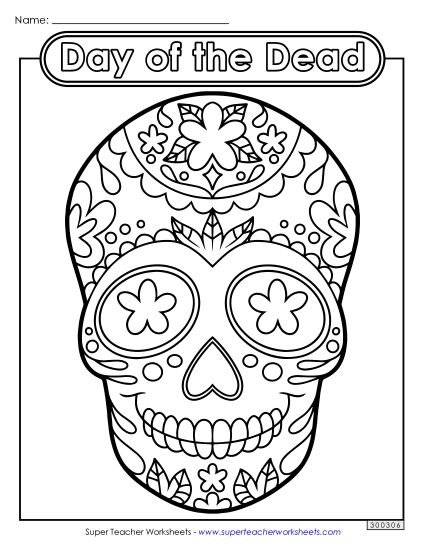 Coloring Pages - Skull Coloring Page (Printable PDF Worksheet)