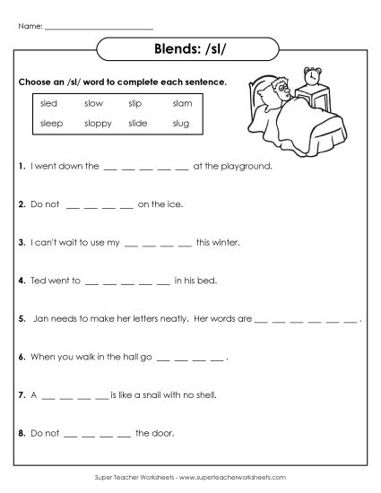 Worksheets - SL Sentences (Printable PDF Worksheet)