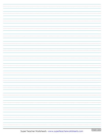 Paper - Small Dotted Lines (Without Line for Name) (Printable PDF Worksheet)