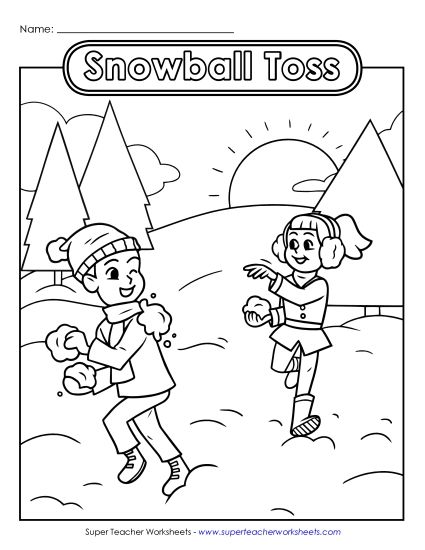 Advanced Pictures (For Older Kids) - Snowball Toss (Printable PDF Worksheet)