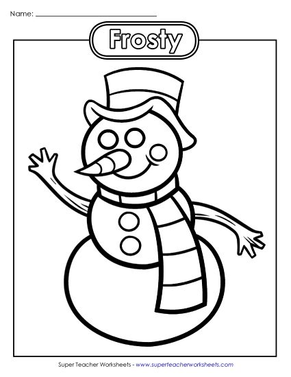 Basic Pictures (For Younger Kids) - Snowman (Printable PDF Worksheet)