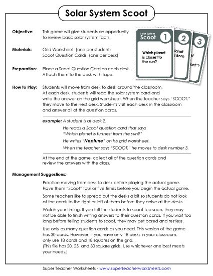 Science - Solar System (Printable PDF Worksheet)
