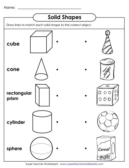 All Solids - Solid Shapes Matching (Printable PDF Worksheet)