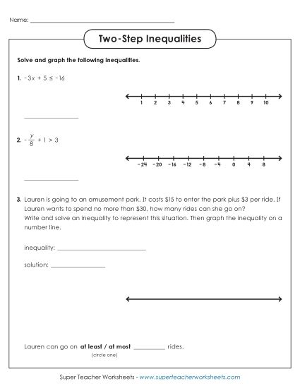 Basic Level - Solve & Graph with a Word Problem (Basic) (Printable PDF Worksheet)