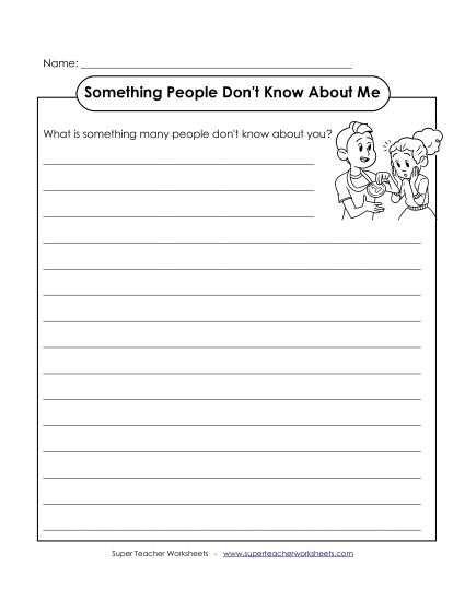 Something Interesting About Me (Printable PDF Worksheet)