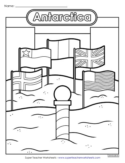 Coloring Pages - South Pole Coloring Page (Printable PDF Worksheet)