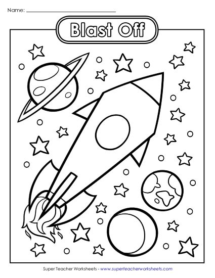 Advanced Pictures (For Older Students) - Space: Blast Off (Printable PDF Worksheet)